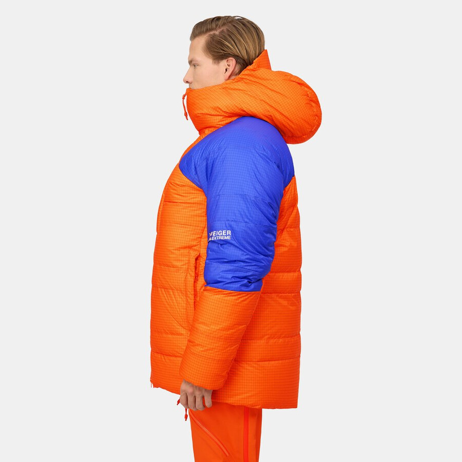eiger nordwand pro down in hetteparka herre eiger oransje-eiger blå