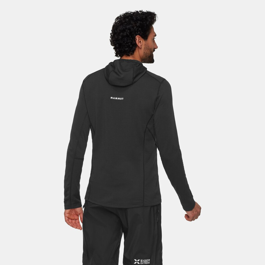 eiger nordwand advanced fl hettegenser med halv glidelås herre svart