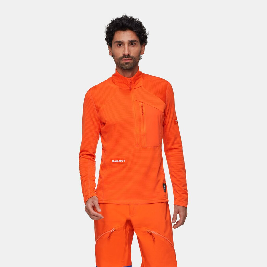 eiger nordwand advanced fl half zip pull herre eiger oransje