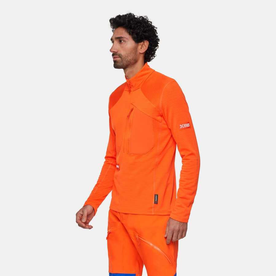 eiger nordwand advanced fl half zip pull herre eiger oransje