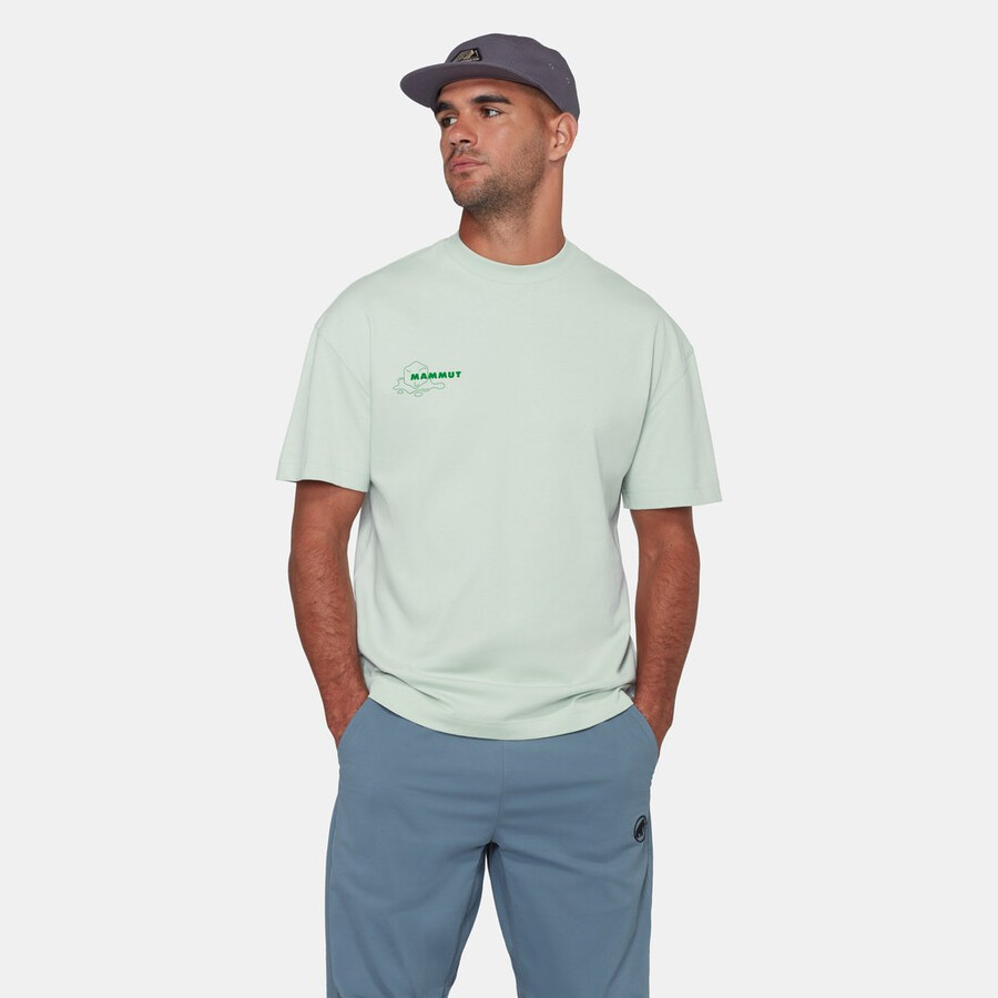 mammut base relaxed t-skjorte herre glacier silver sage