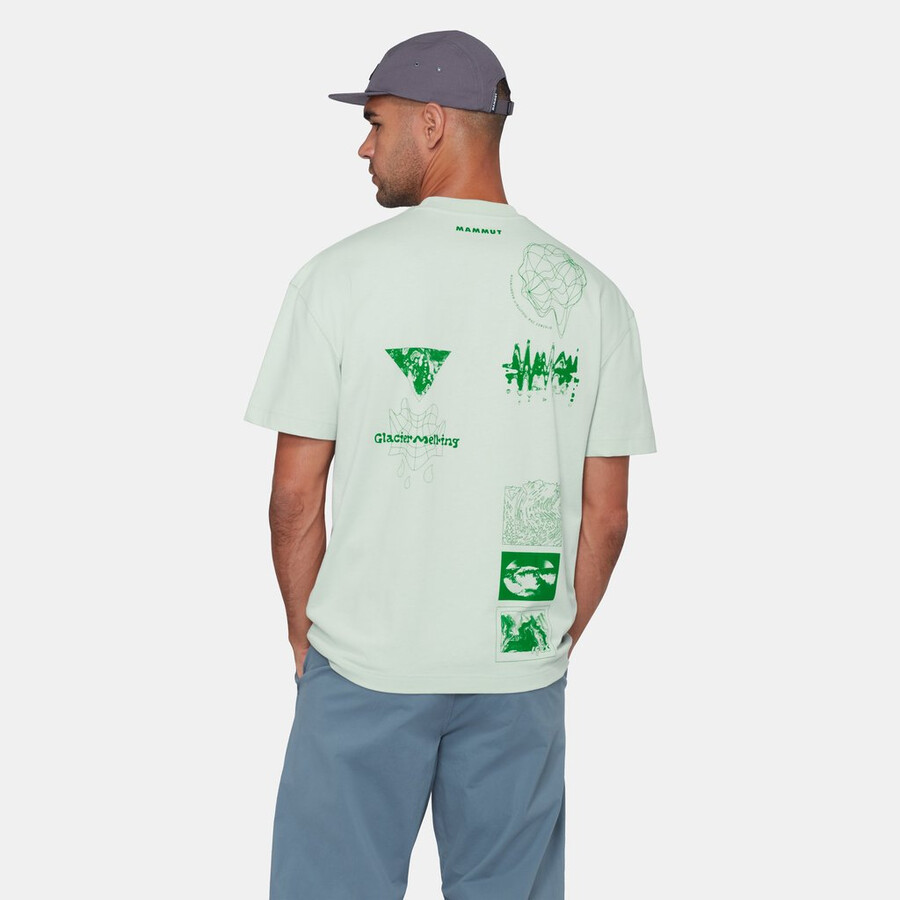 mammut base relaxed t-skjorte herre glacier silver sage