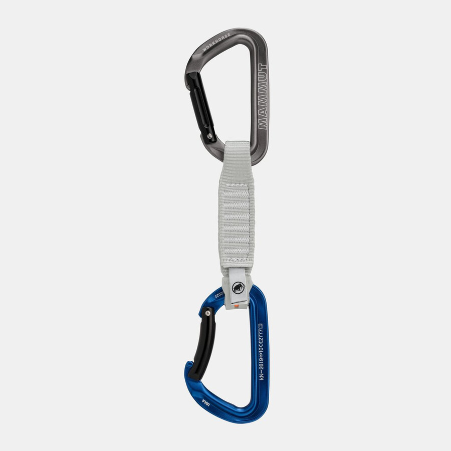 workhorse nøkkellås 12 cm quickdraw gråblå