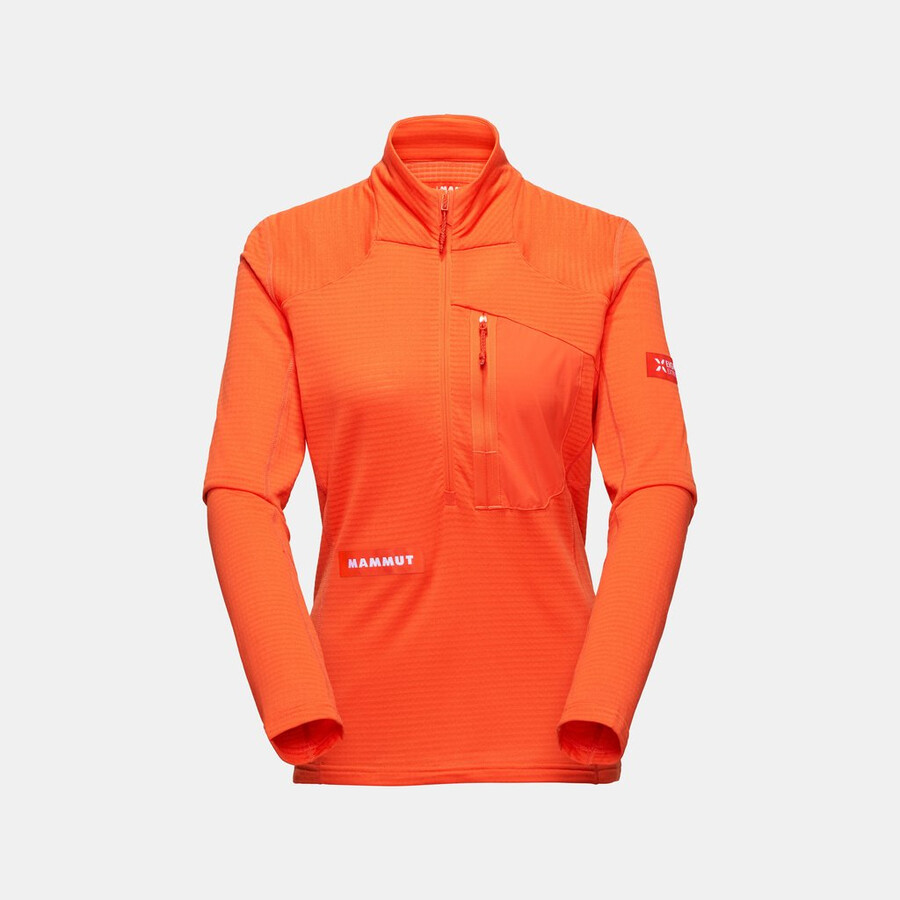 eiger nordwand advanced fl half zip pull dame eiger oransje
