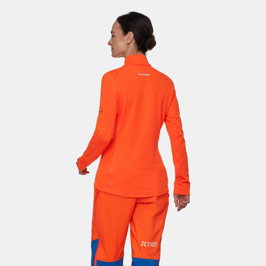 eiger nordwand advanced fl half zip pull dame eiger oransje