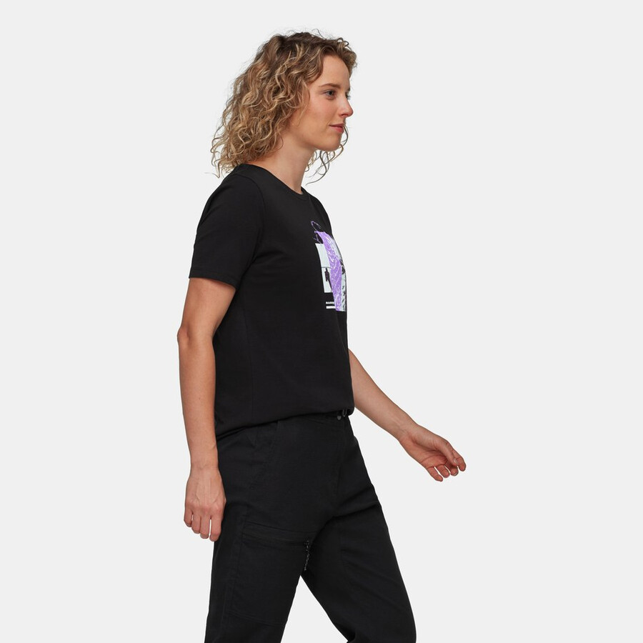 mammut core t-skjorte dame alpine flower svart