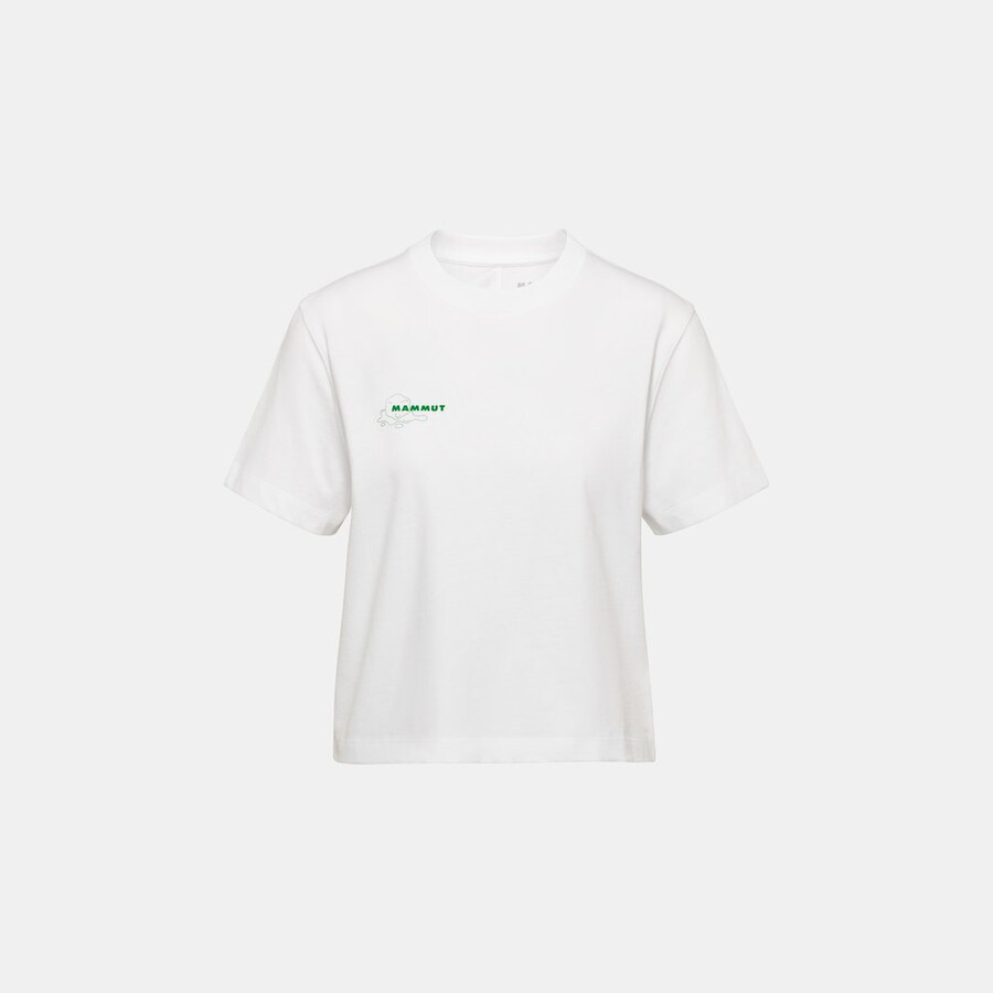 mammut base cropped t-skjorte dame isbrehvit