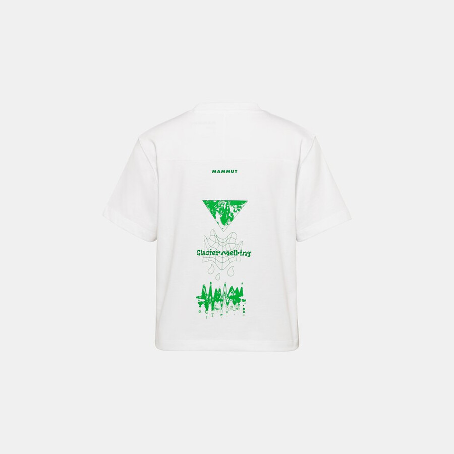 mammut base cropped t-skjorte dame isbrehvit