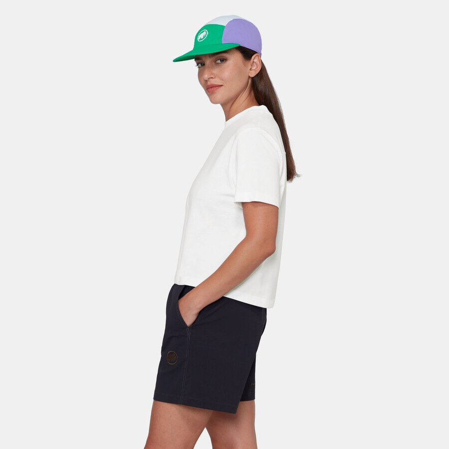 mammut base cropped t-skjorte dame isbrehvit