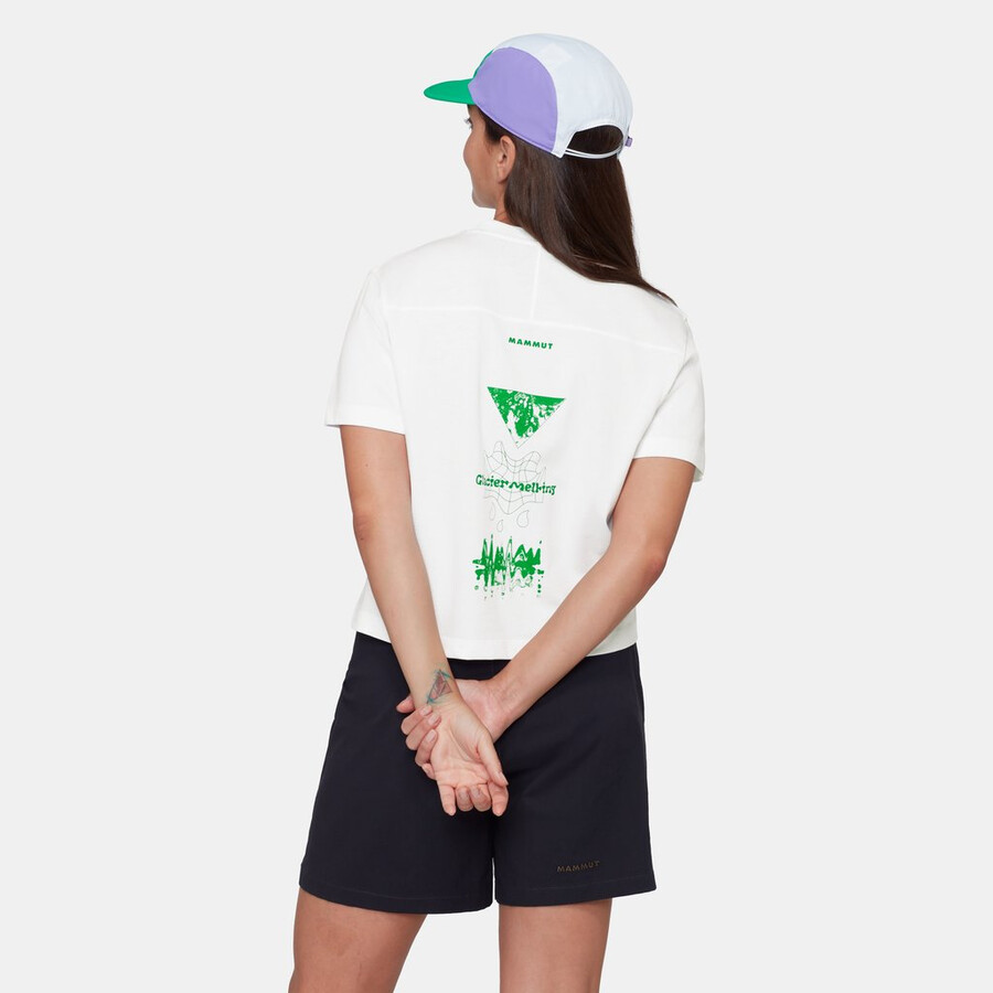 mammut base cropped t-skjorte dame isbrehvit