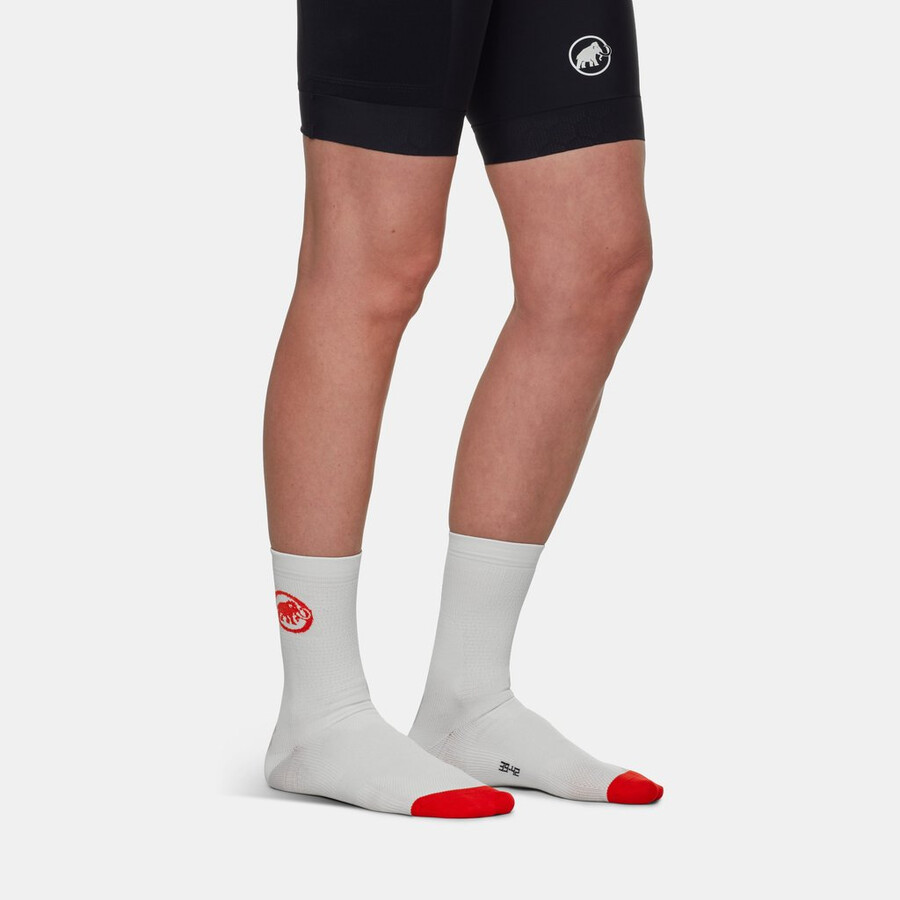 assos x mammut gravel sokker sommer hvit-rød